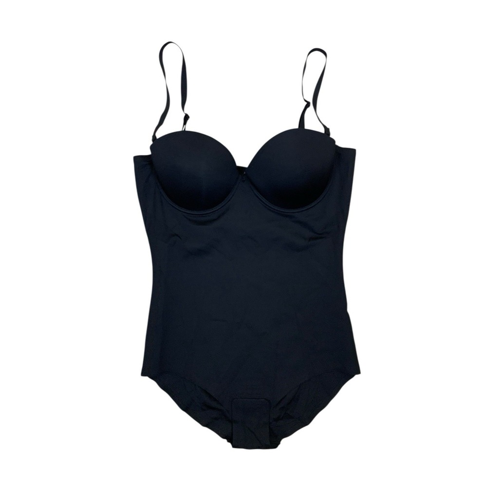 Slimers Black Shapewear Bodysuit Built In Bra Tummy Control Stretch XL